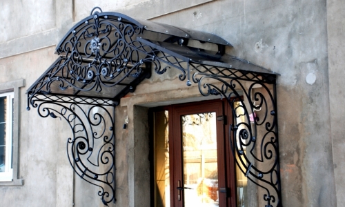 tettoia ferro battuto porta